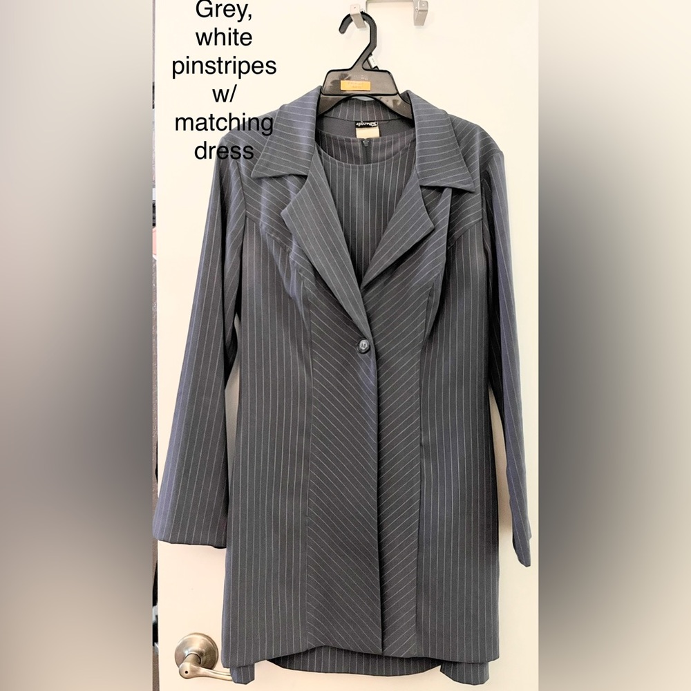 Women’s pin stripes suit with dress to match